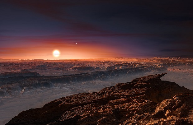 Artist’s impression of the planet orbiting Proxima Centauri