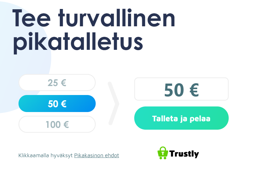 pikakasino on nettikasino ilman rekisteröitymistä. Kuva etusivulta