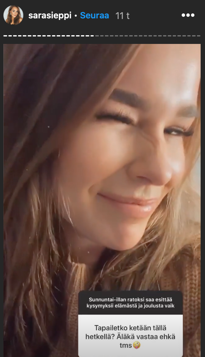 Paljastiko Sara Sieppi seurustelevansa? Kaunottaren mystinen vastaus