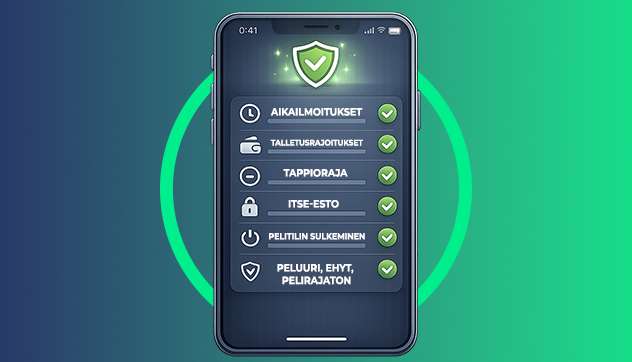 Suomalaiset nettikasinot vastuullinen pelaaminen talletusrajat tappiorajat itse esto
